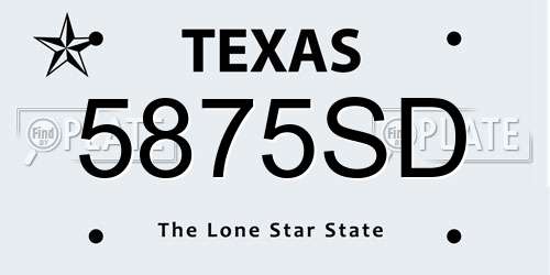5875SD Texas License Plate