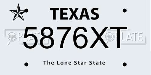 5876XT Texas License Plate