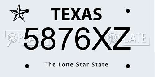 5876XZ Texas License Plate