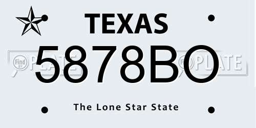 5878BO Texas License Plate