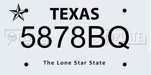 5878BQ Texas License Plate