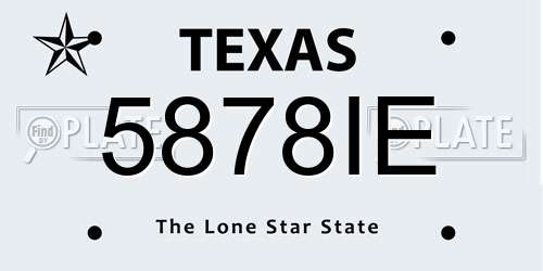 5878IE Texas License Plate