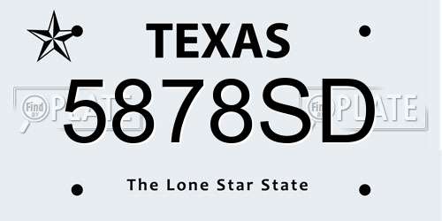 5878SD Texas License Plate