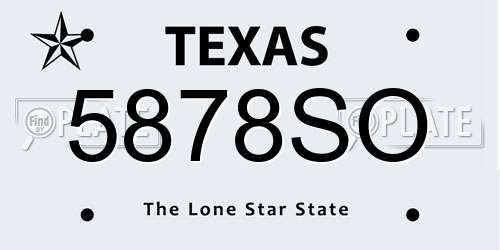 5878SO Texas License Plate
