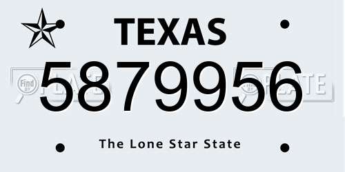 5879956 Texas License Plate