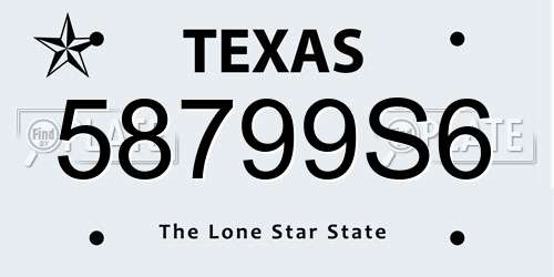 58799S6 Texas License Plate
