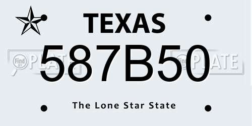 587B50 Texas License Plate