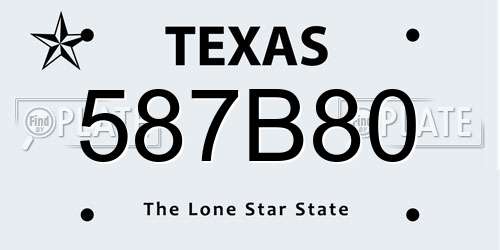587B80 Texas License Plate
