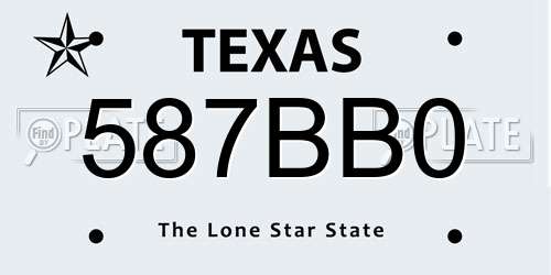 587BB0 Texas License Plate