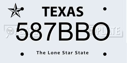 587BBO Texas License Plate