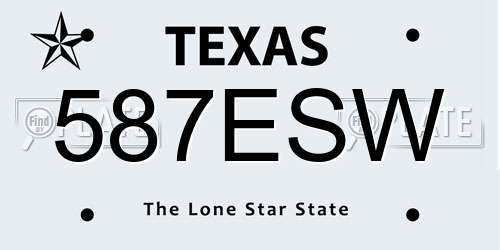 587ESW Texas License Plate