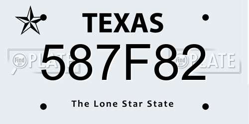587F82 Texas License Plate