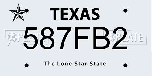 587FB2 Texas License Plate