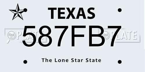 587FB7 Texas License Plate