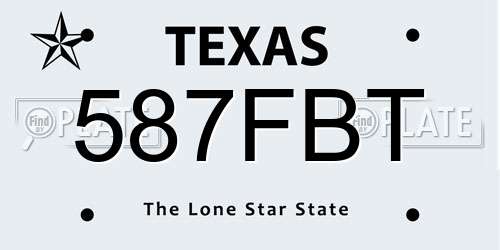587FBT Texas License Plate