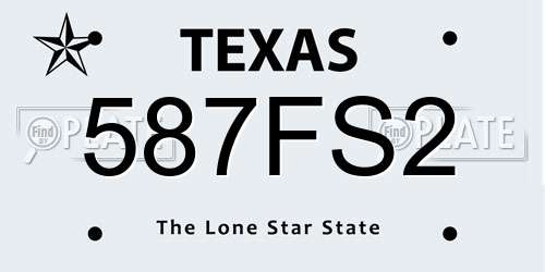 587FS2 Texas License Plate