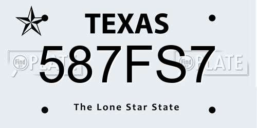 587FS7 Texas License Plate