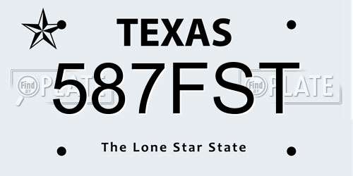 587FST Texas License Plate