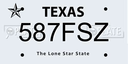 587FSZ Texas License Plate