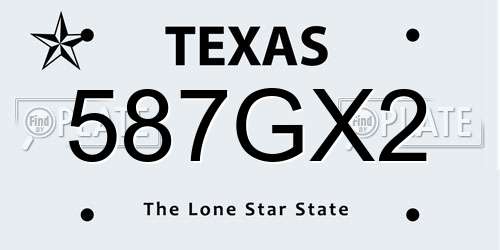 587GX2 Texas License Plate