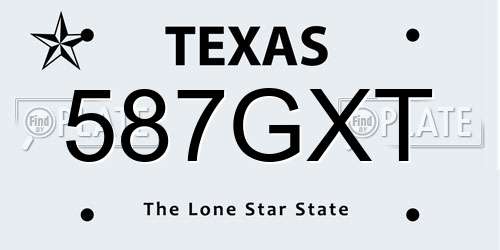 587GXT Texas License Plate