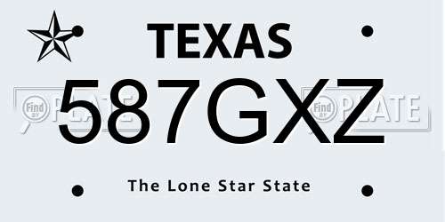 587GXZ Texas License Plate