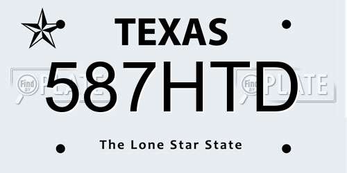 587HTD Texas License Plate