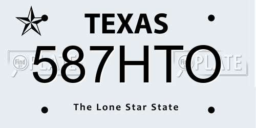 587HTO Texas License Plate