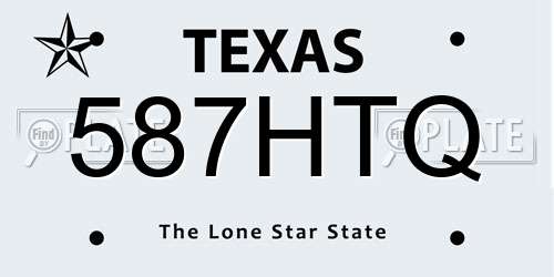 587HTQ Texas License Plate