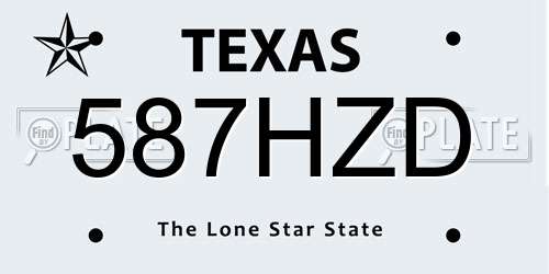 587HZD Texas License Plate