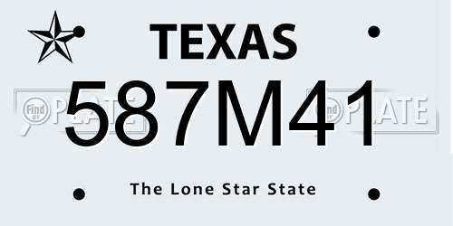 587M41 Texas License Plate