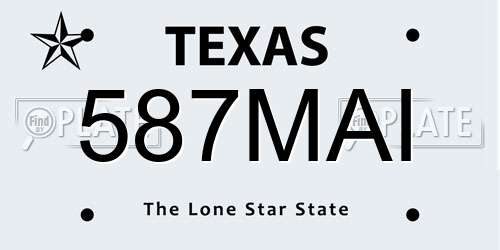 587MAI Texas License Plate