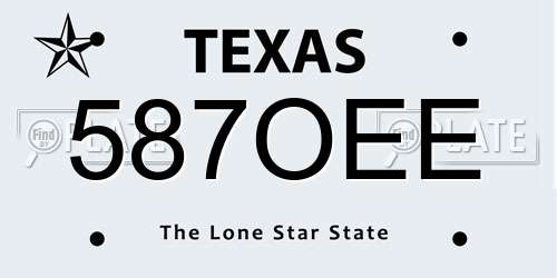 587OEE Texas License Plate
