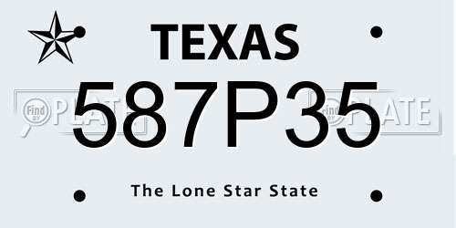 587P35 Texas License Plate