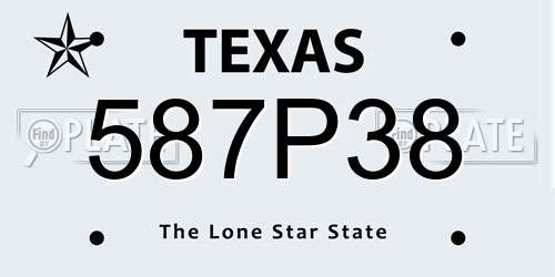 587P38 Texas License Plate