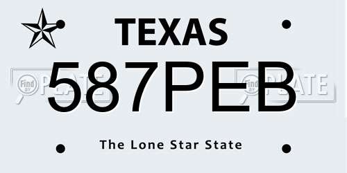 587PEB Texas License Plate