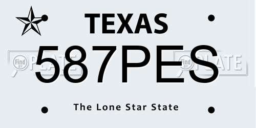 587PES Texas License Plate