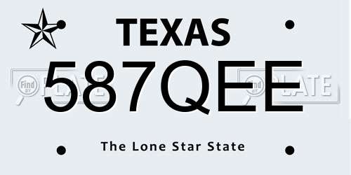 587QEE Texas License Plate