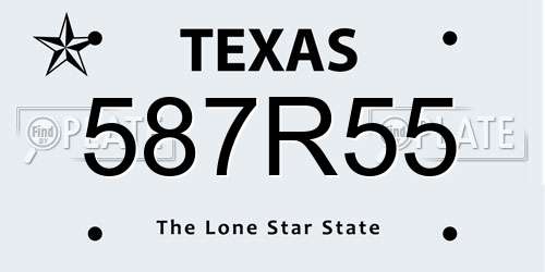 587R55 Texas License Plate