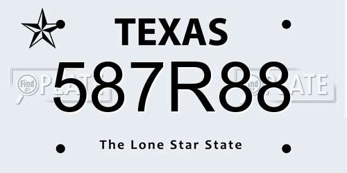 587R88 Texas License Plate