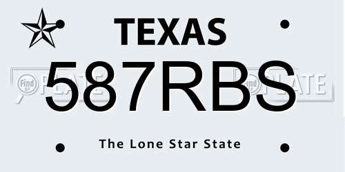 587RBS Texas License Plate