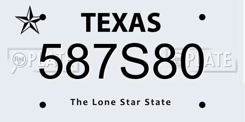 587S80 Texas License Plate