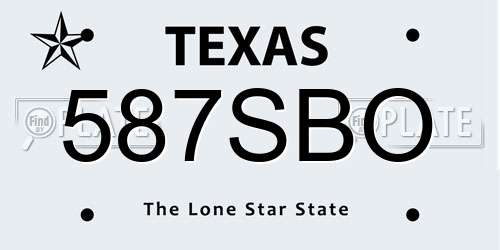 587SBO Texas License Plate