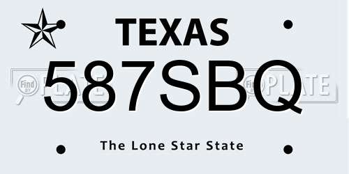 587SBQ Texas License Plate