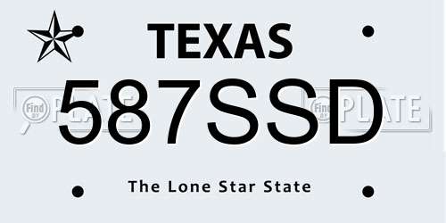 587SSD Texas License Plate