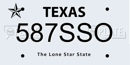587SSO Texas License Plate