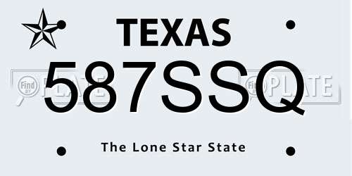 587SSQ Texas License Plate