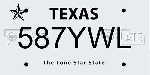 587YWL Texas License Plate