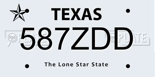 587ZDD Texas License Plate