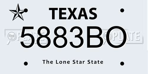 5883BO Texas License Plate